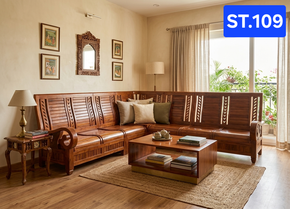ST 109 WOODEN SETTEE