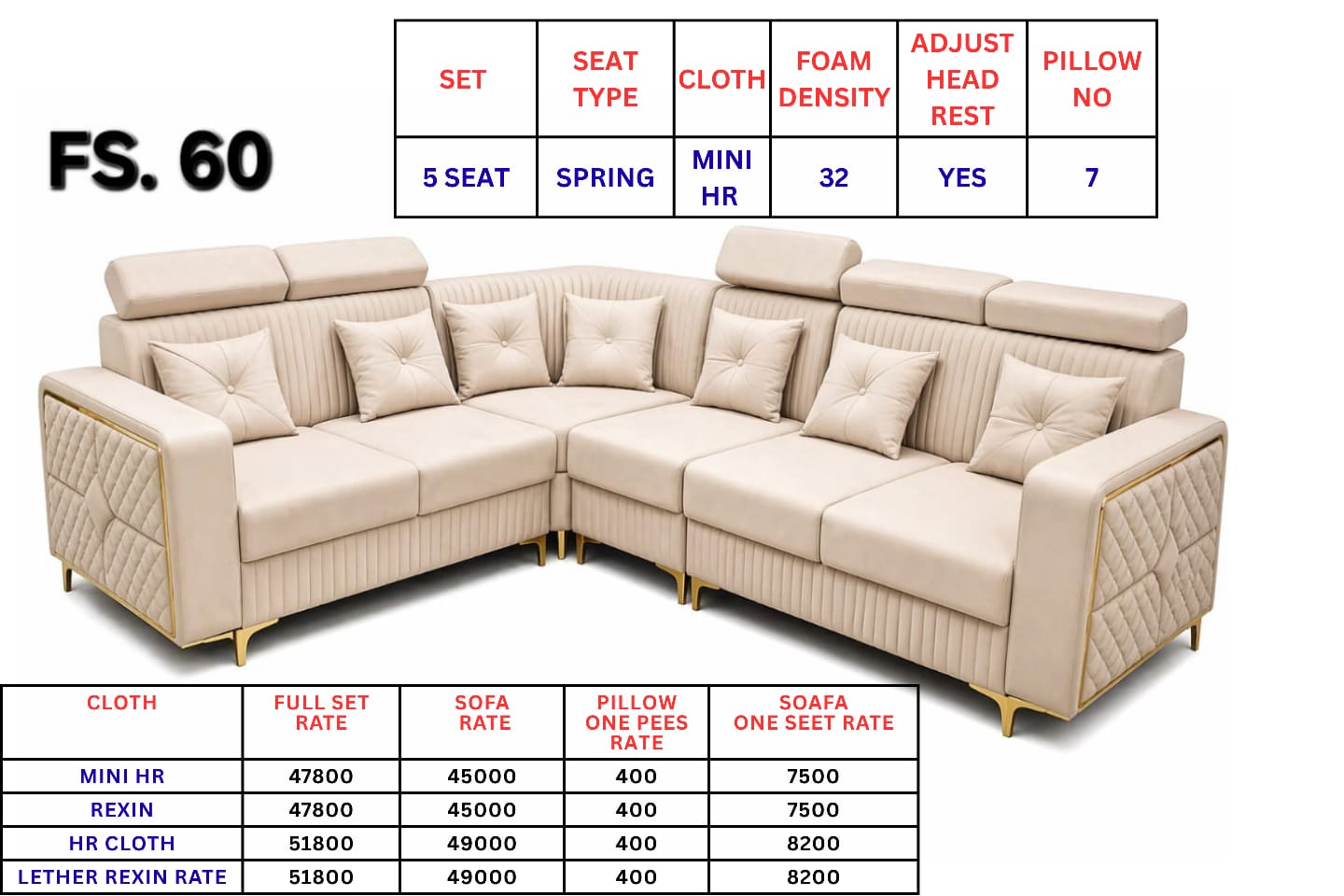 5 SEAT SOFA