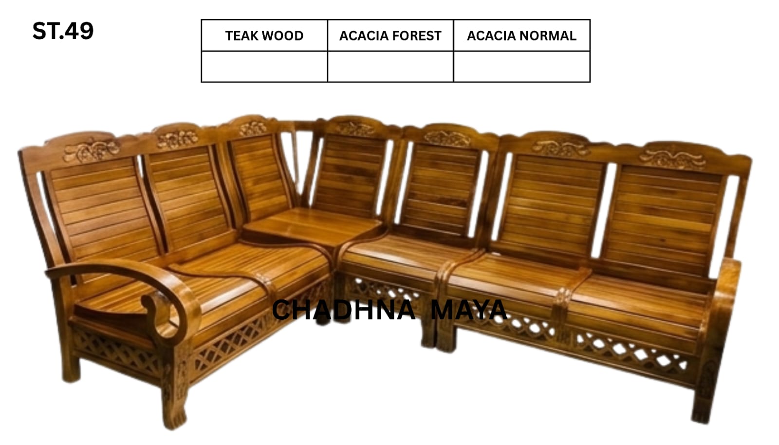 ST 49 WOODEN SETTEE