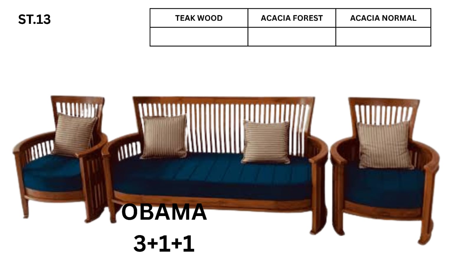 ST 13 WOODEN SETTEE
