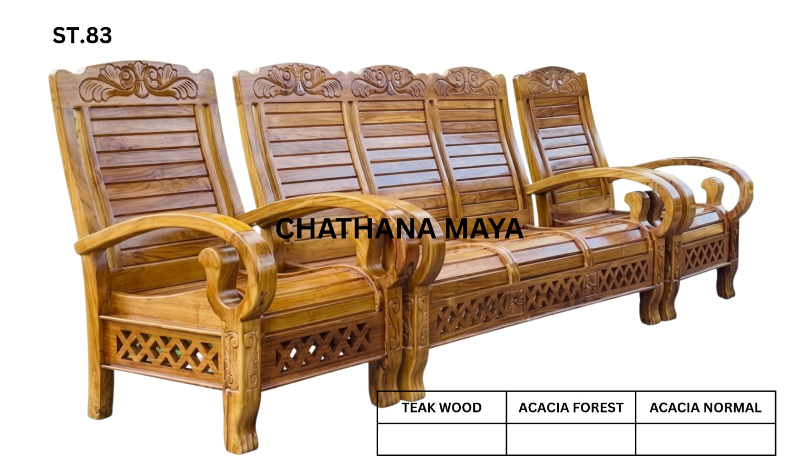 ST 83 WOODEN SETTEE