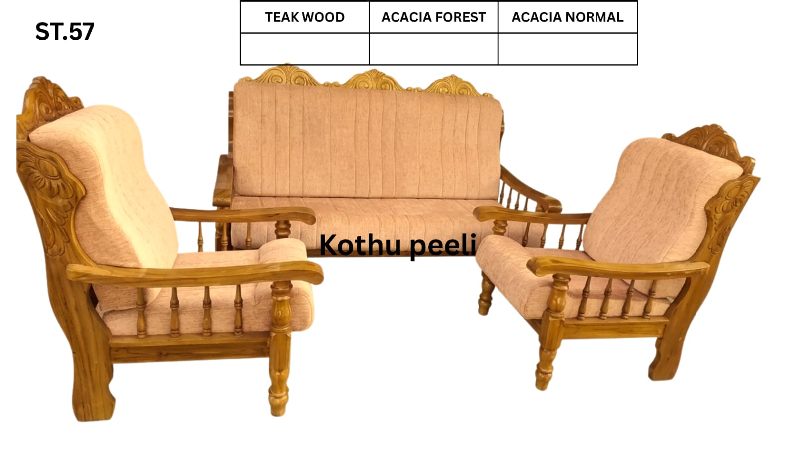 ST 57 WOODEN SETTEE