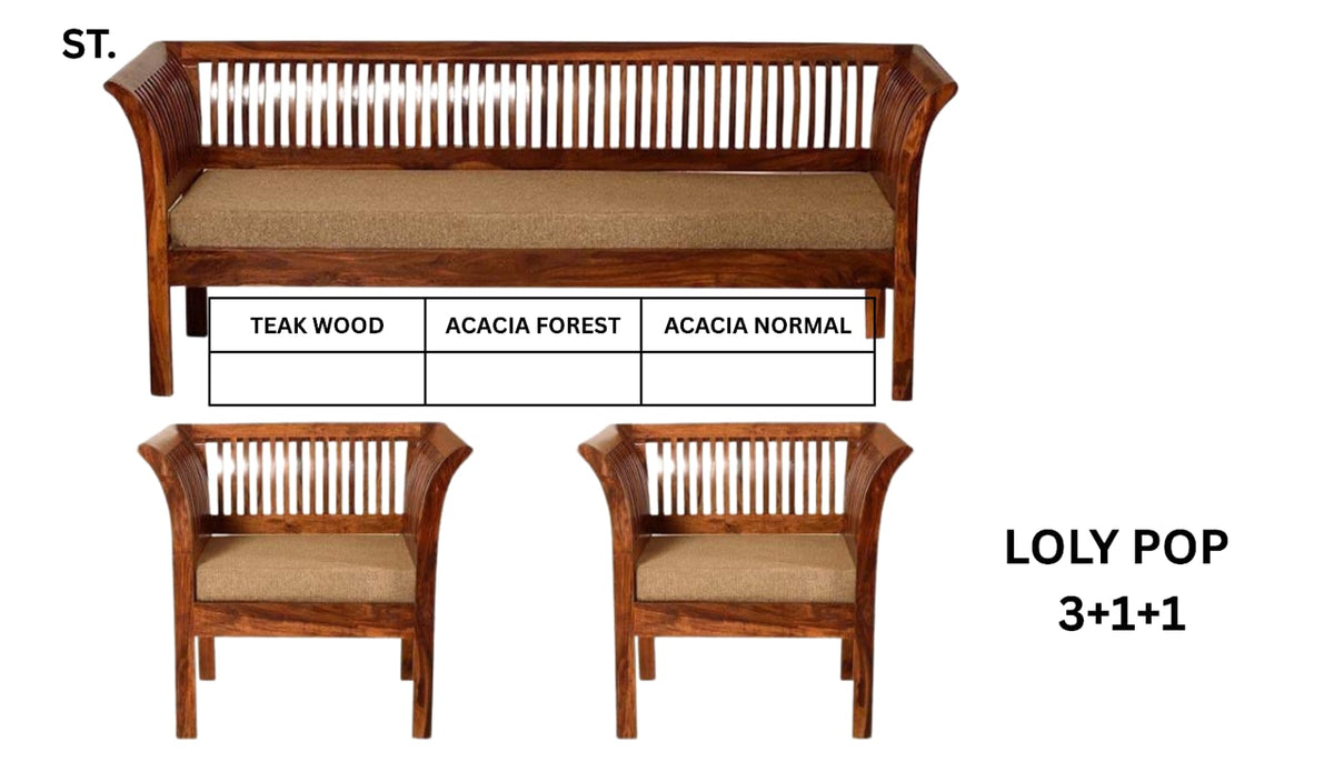 ST    WOODEN SETTEE