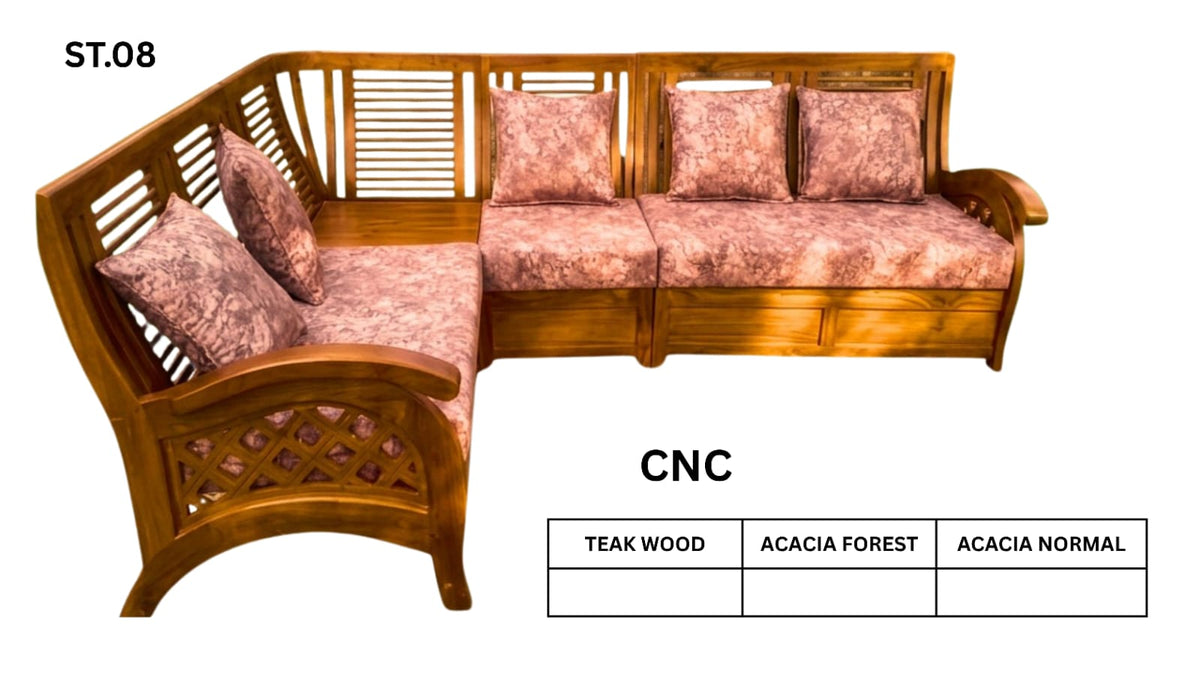 ST 08 WOODEN SETTEE
