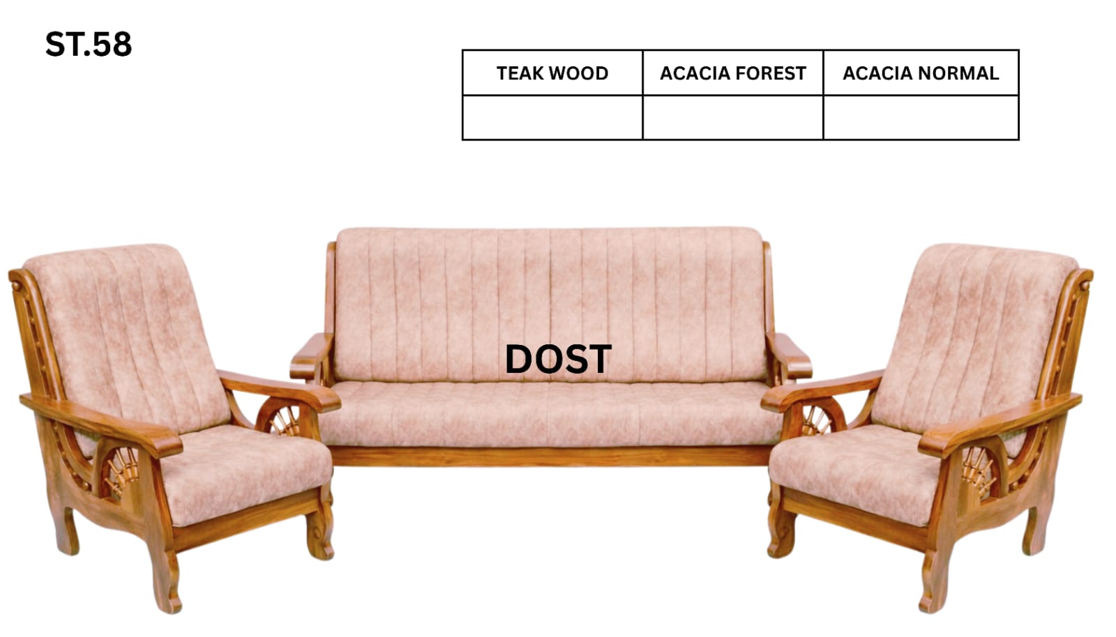 ST 58 WOODEN SETTEE