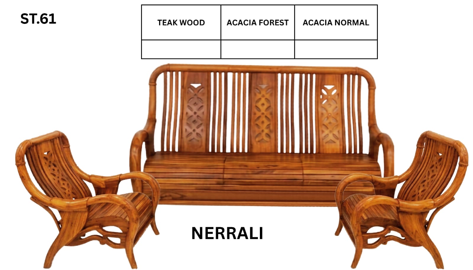 ST 61 WOODEN SETTEE