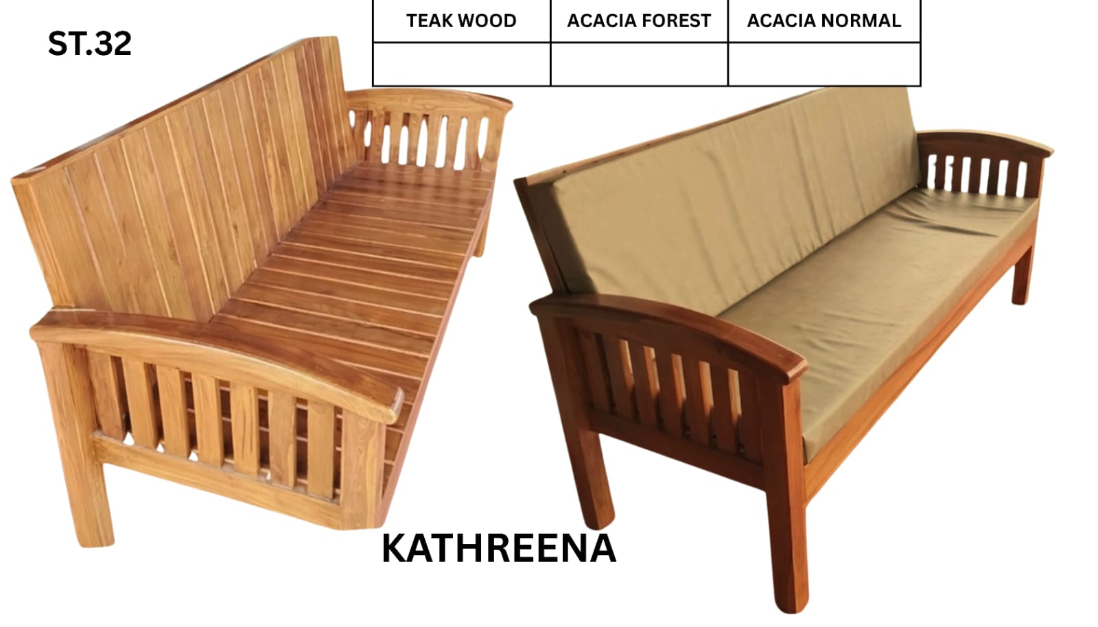 ST 32 WOODEN SETTEE