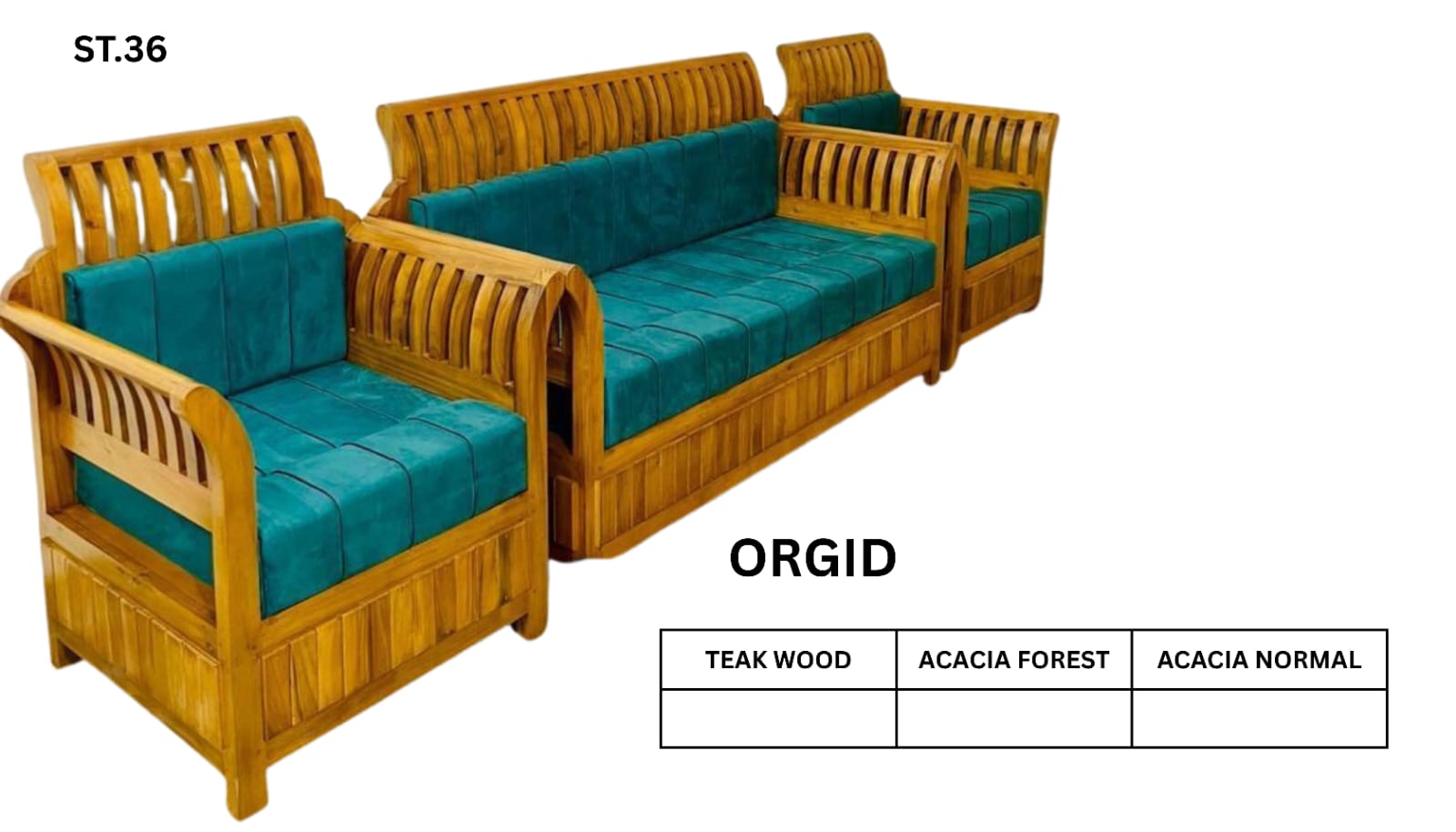 ST 36 WOODEN SETTEE