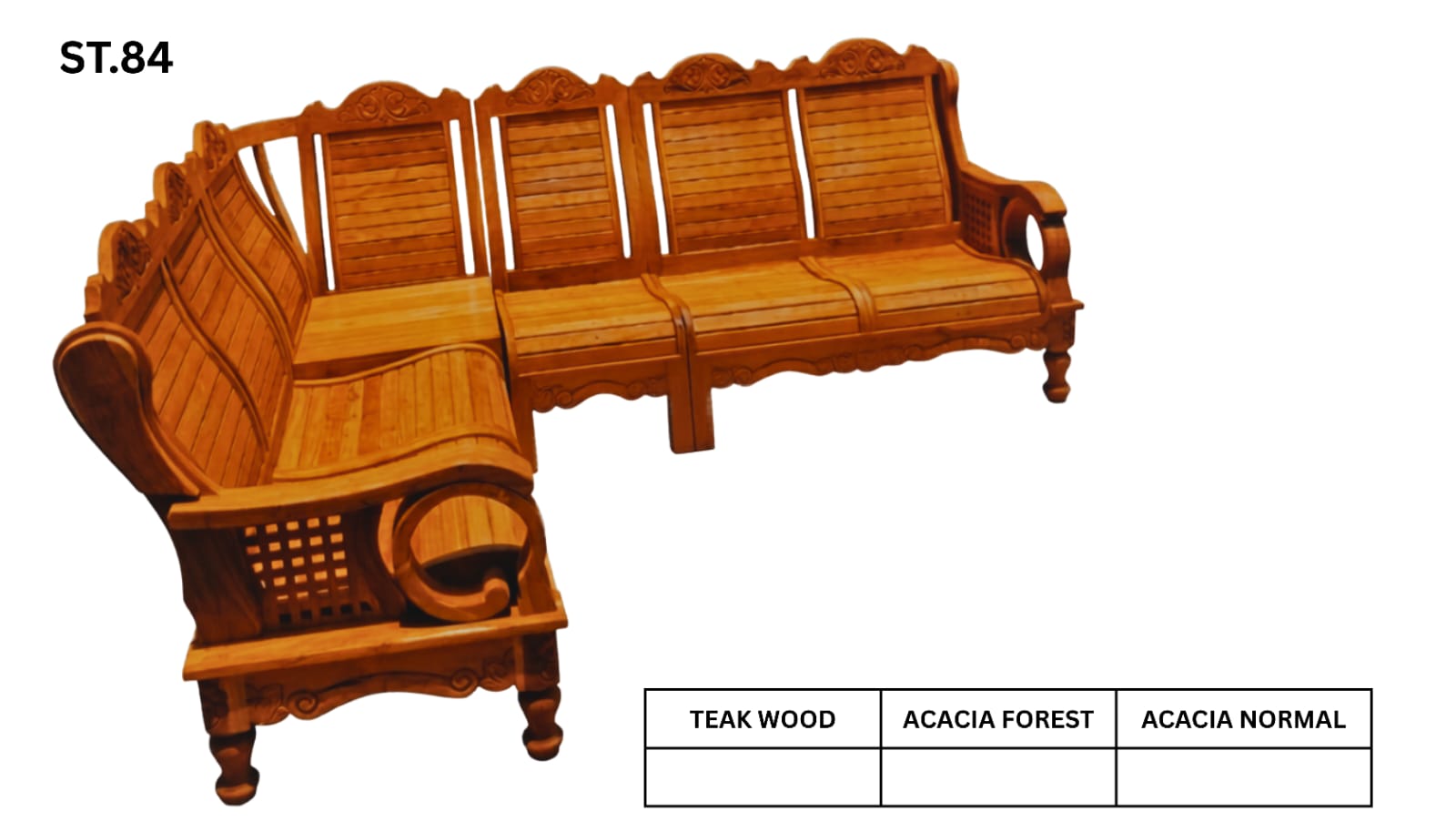 ST 84 WOODEN SETTEE