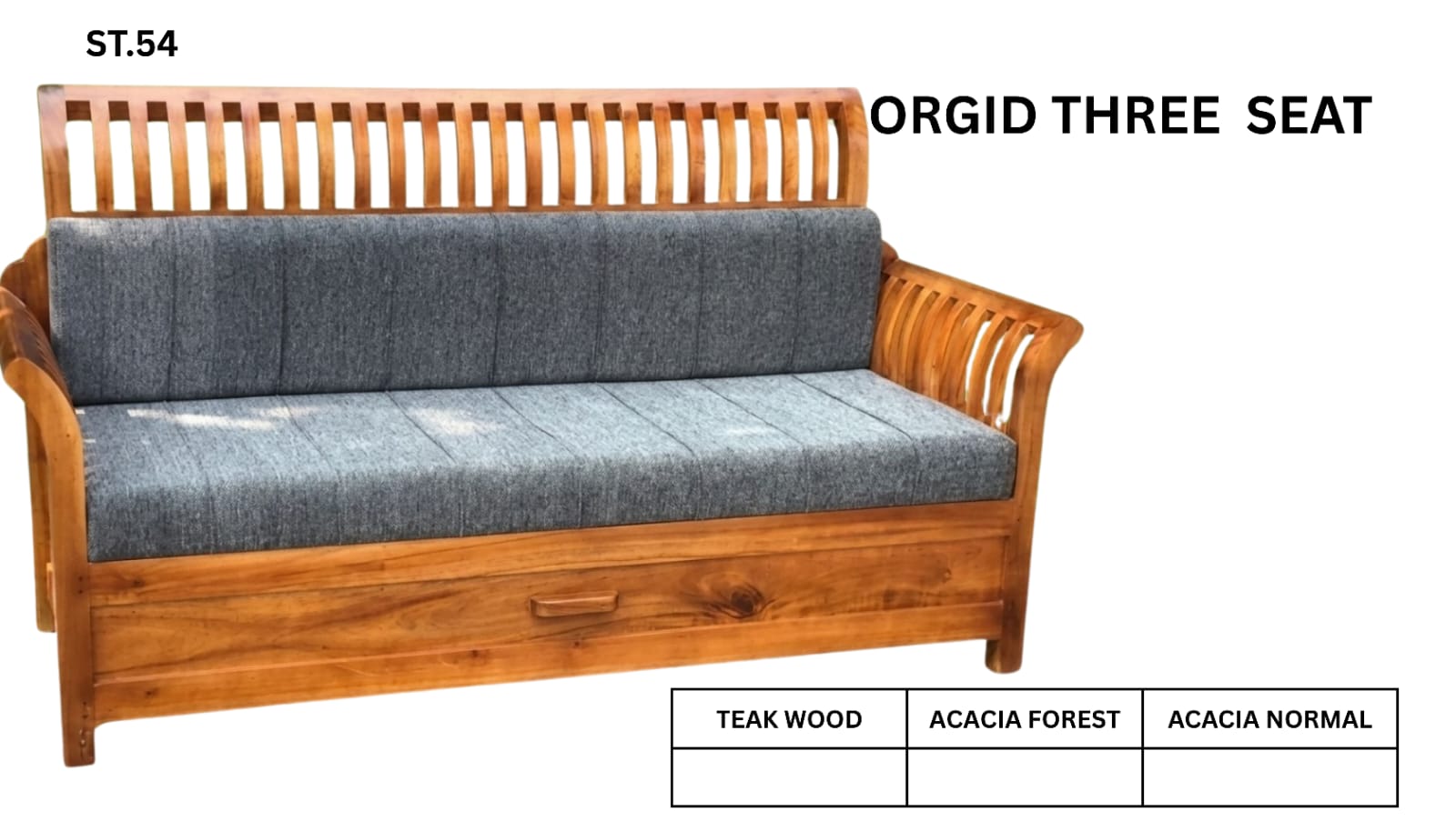 ST 54 WOODEN SETTEE