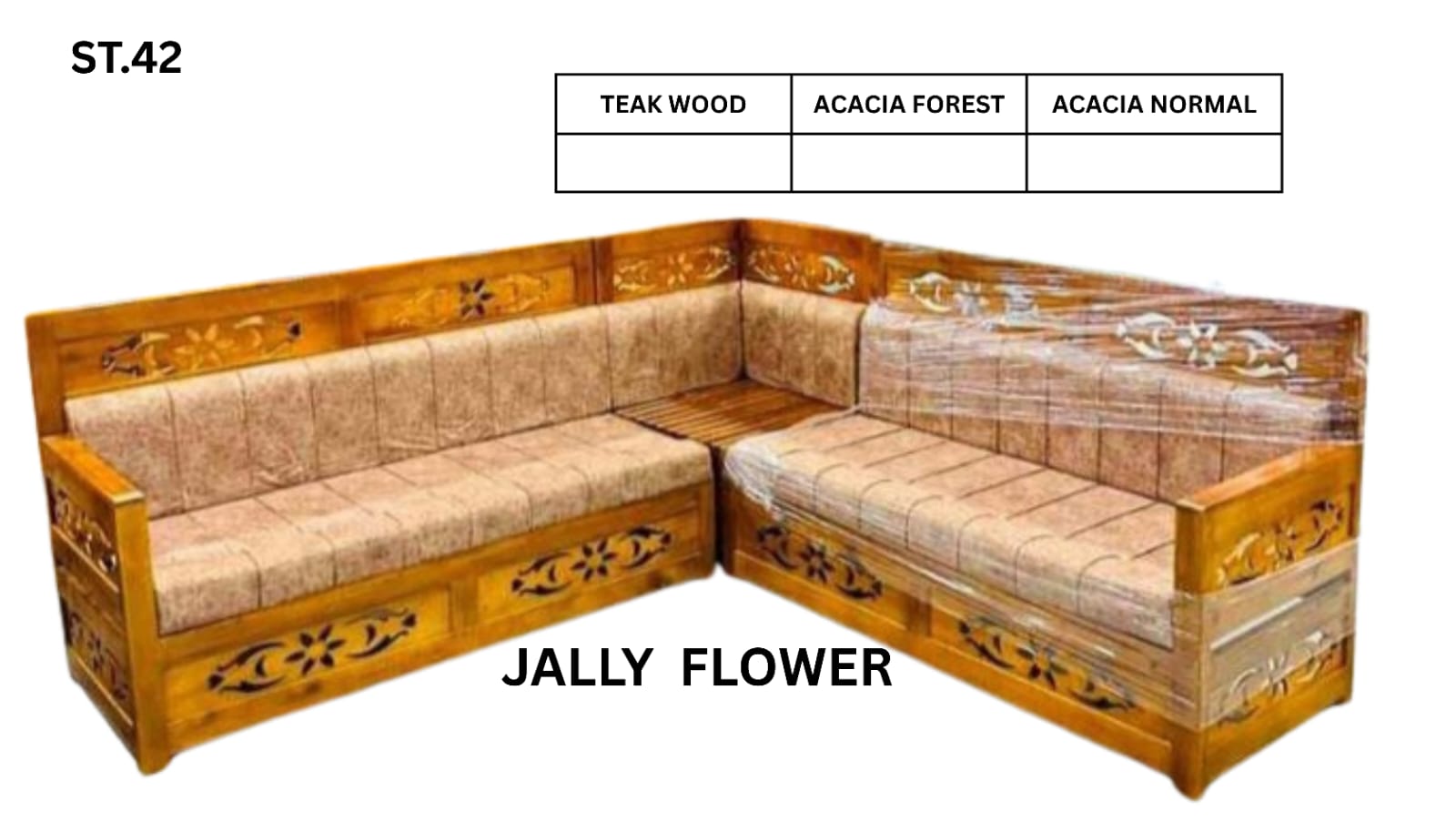 ST 42 WOODEN SETTEE