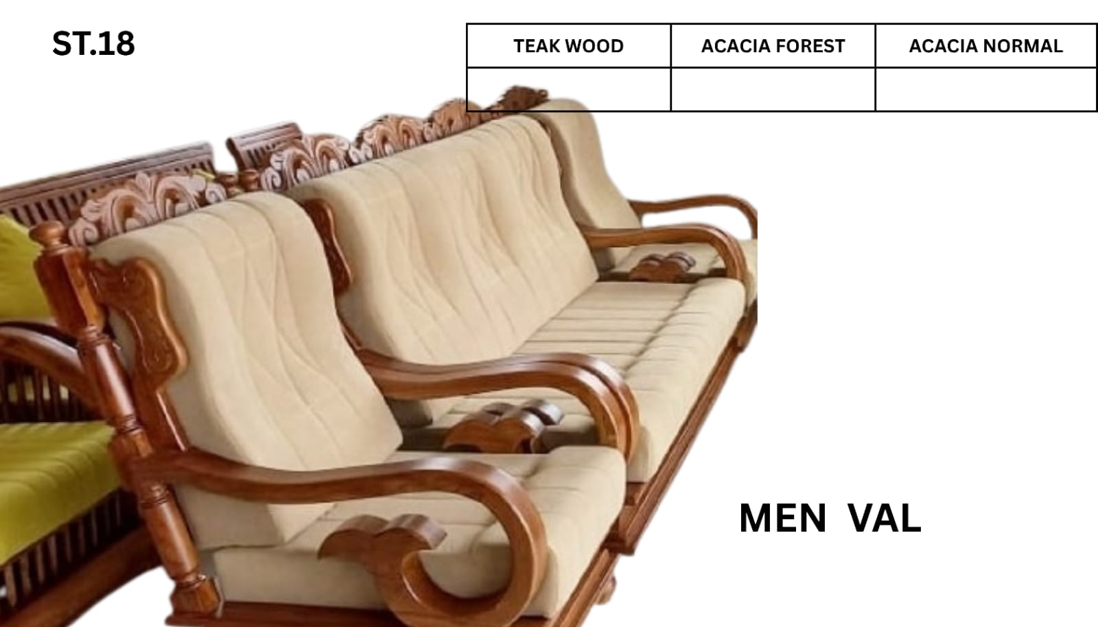 ST 18 WOODEN SETTEE
