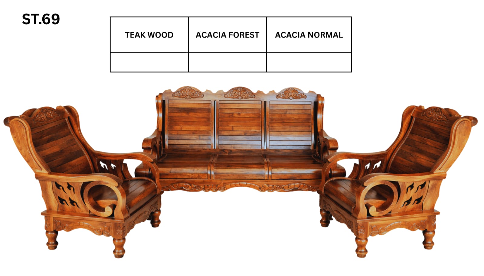 ST 69 WOODEN SETTEE