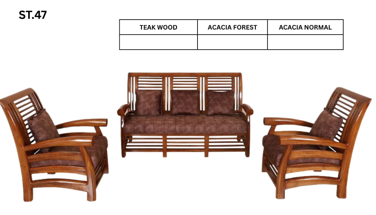 ST 47      ANNA   KOMBU  WOODEN SETTEE