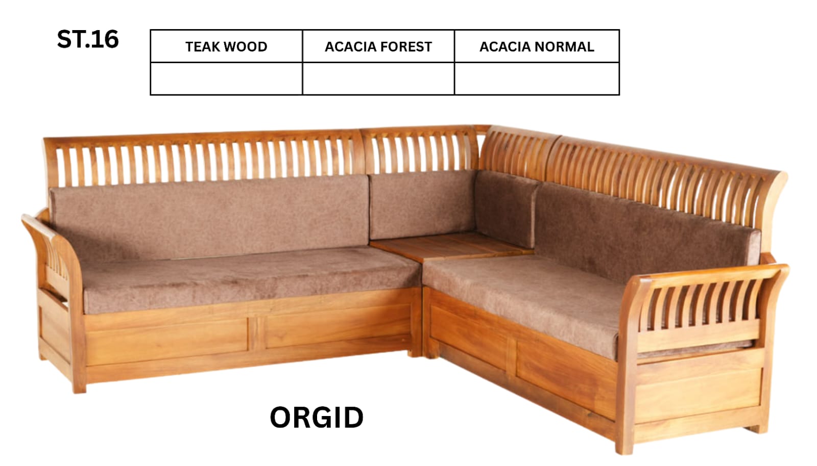 ST 16 WOODEN SETTEE