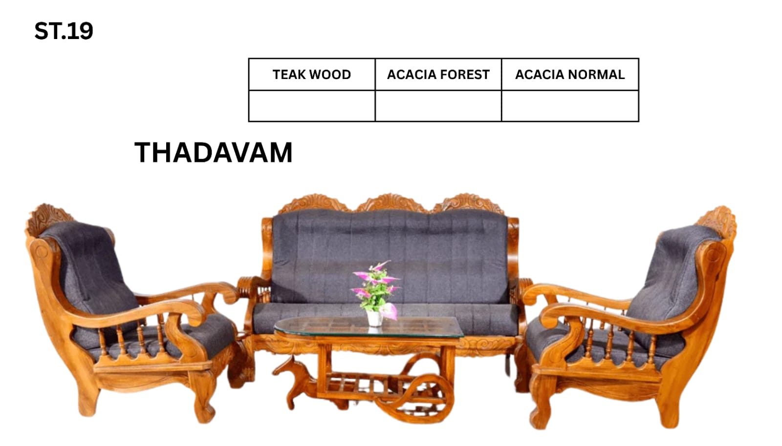ST 19 WOODEN SETTEE