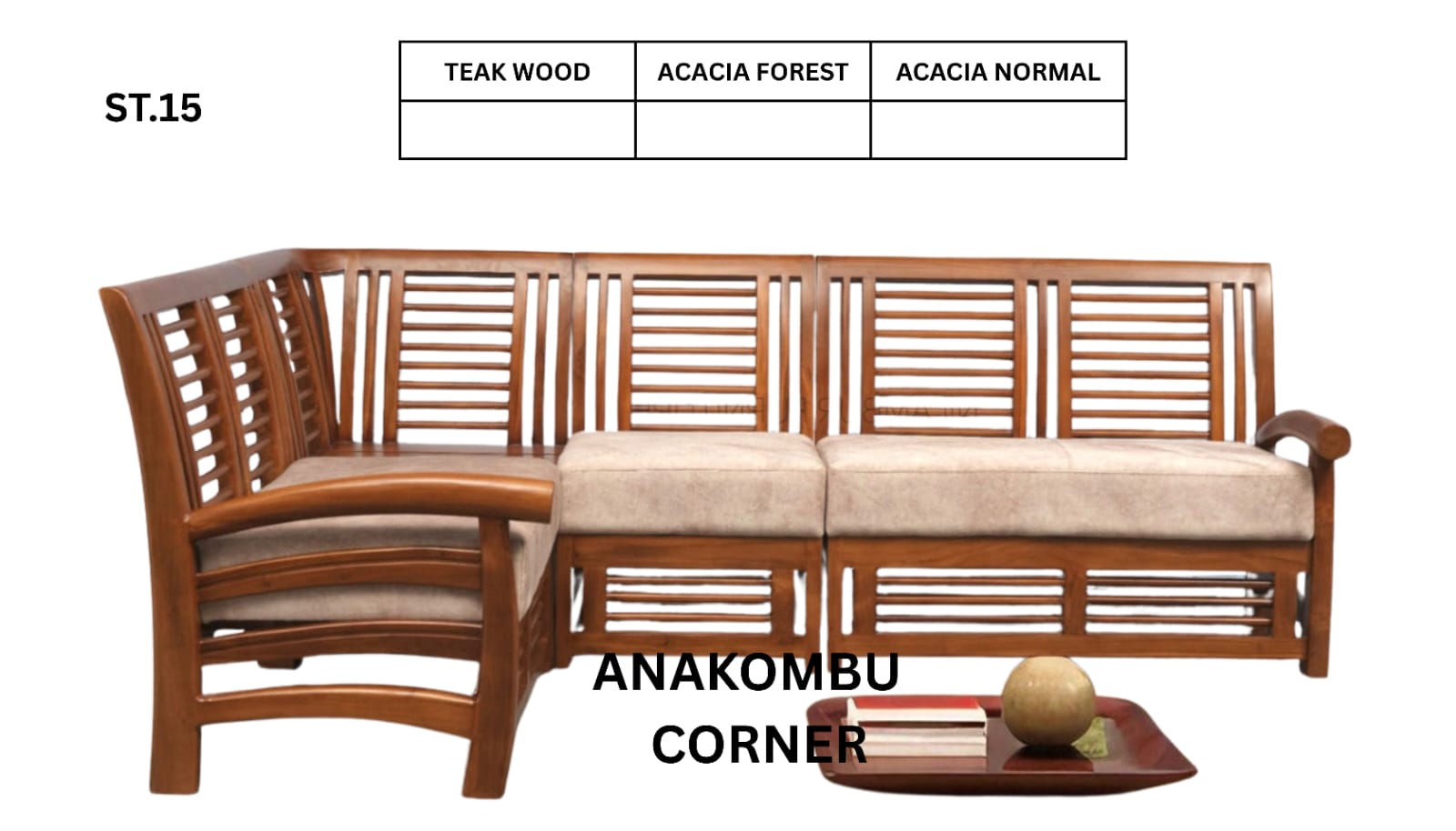 ST 15 WOODEN SETTEE